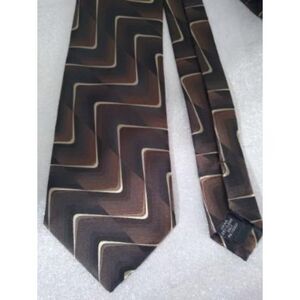 NUBIO Tie Shades of Brown Geometric Necktie Woven Tie